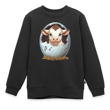 Éclosions d’agneau sucré : le début d’une nouvelle vie - Sweat Premium enfant bio - noir - Devant - AI Model Kid Female (0cm)