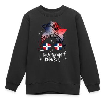 Dominikanische Republik - Kinder Premium Organic Sweatshirt - Schwarz - Vorne - AI Model Kid Female (0cm)