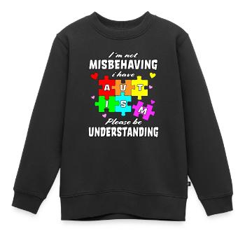 Autisme Sort Autiste Autiste Idée de cadeau douce - Sweat Premium enfant bio - noir - Devant - AI Model Kid Female (0cm)