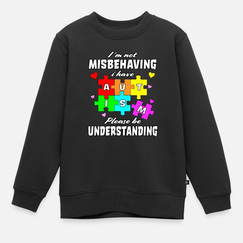 Autisme Sort Autiste Autiste Idée de cadeau douce - Sweat Premium enfant bio - noir