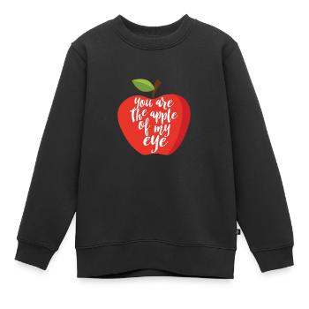 Liebe Apfel Obst AugeSpruch Sprüche Geschenk Idee - Kinder Premium Organic Sweatshirt - Schwarz - Vorne - AI Model Kid Female (0cm)