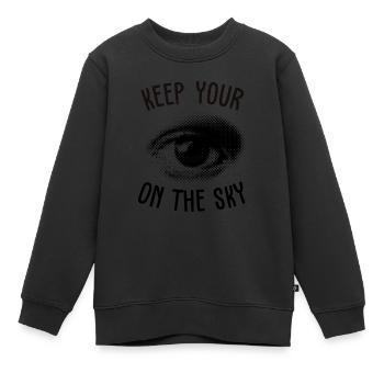 Behalten Sie Ihr On The Sky-Zitat - Kinder Premium Organic Sweatshirt - Schwarz - Vorne - AI Model Kid Female (0cm)