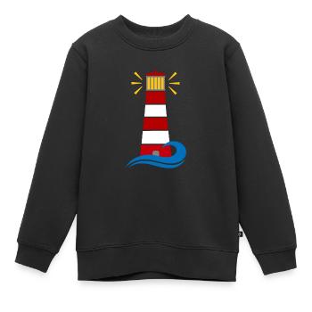 Leuchtturm - Kinder Premium Organic Sweatshirt - Schwarz - Vorne - AI Model Kid Female (0cm)