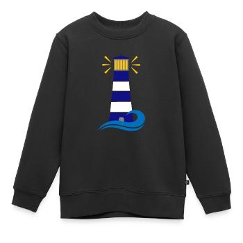 Leuchtturm - Kinder Premium Organic Sweatshirt - Schwarz - Vorne - AI Model Kid Female (0cm)