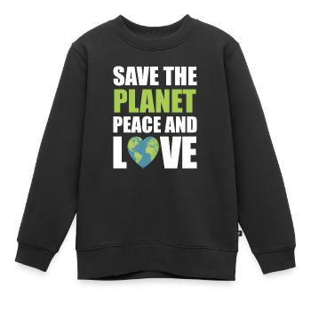 Save the planet - Kinder Premium Organic Sweatshirt - Schwarz - Vorne - AI Model Kid Female (0cm)