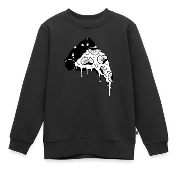Pizza Slice Pocket - Kinder Premium Organic Sweatshirt - Schwarz - Vorne - AI Model Kid Female (0cm)