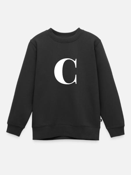 C Letter - Kinder Premium Organic Sweatshirt - Schwarz