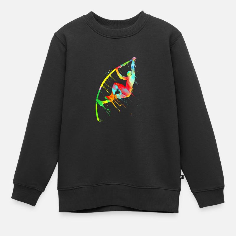 Stabhochsprung Leichtathletik Stabspringer - Kinder Premium Organic Sweatshirt - Schwarz