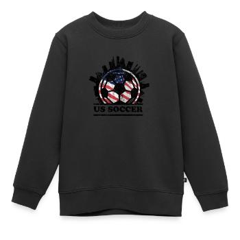 US Soccer Vintage - Kids Premium Organic Sweatshirt - black - Front - AI Model Kid Female (0cm)