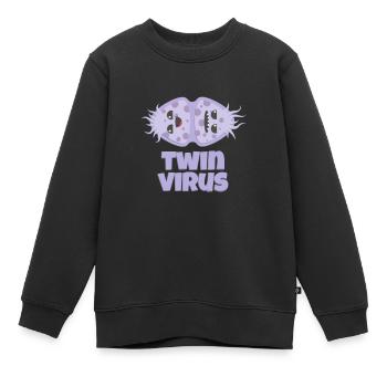 lustiges Zwilling Virus - Kinder Premium Organic Sweatshirt - Schwarz - Vorne - AI Model Kid Female (0cm)