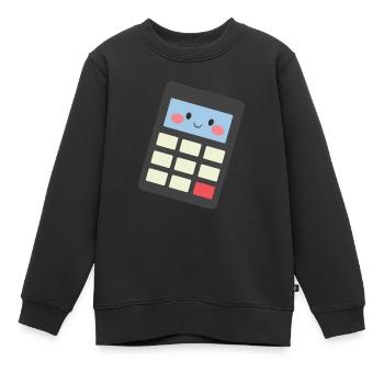 calculatrice - Sweat Premium enfant bio - noir - Devant - AI Model Kid Female (0cm)
