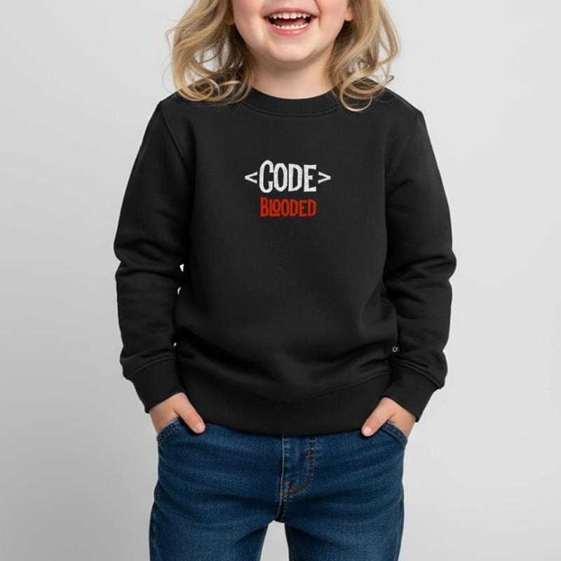 Developer Shirt - Code Blooded - Coding Coder Kids Premium Organic Sweatshirt