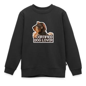 Hund Rauhaardackel Dackel Hundefreund - Kinder Premium Organic Sweatshirt - Schwarz - Vorne - AI Model Kid Female (0cm)
