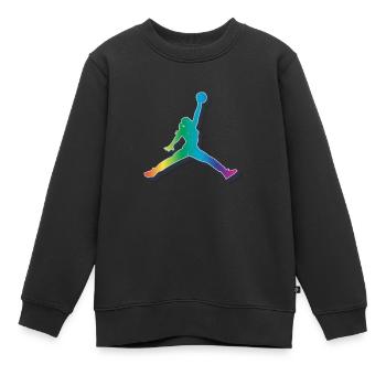 Idée cadeau basket fille - Sweat Premium enfant bio - noir - Devant - AI Model Kid Female (0cm)