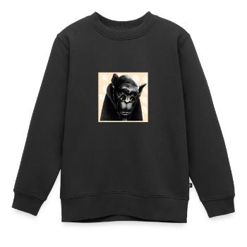 Affe - Zeichnung - Kinder Premium Organic Sweatshirt - Schwarz - Vorne - AI Model Kid Female (0cm)