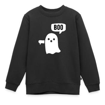 Boo Ghost Daumen runter - Kinder Premium Organic Sweatshirt - Schwarz - Vorne - AI Model Kid Female (0cm)