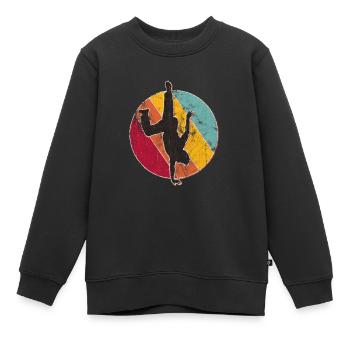 Cadeau de breakdance b-boy - Sweat Premium enfant bio - noir - Devant - AI Model Kid Female (0cm)
