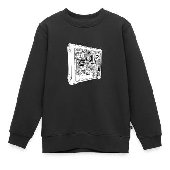 Gamer PC Gift Open Gamer PC Intérieur - Sweat Premium enfant bio - noir - Devant - AI Model Kid Female (0cm)