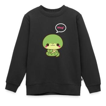 Nette Schlange Umarmung - Kinder Premium Organic Sweatshirt - Schwarz - Vorne - AI Model Kid Female (0cm)
