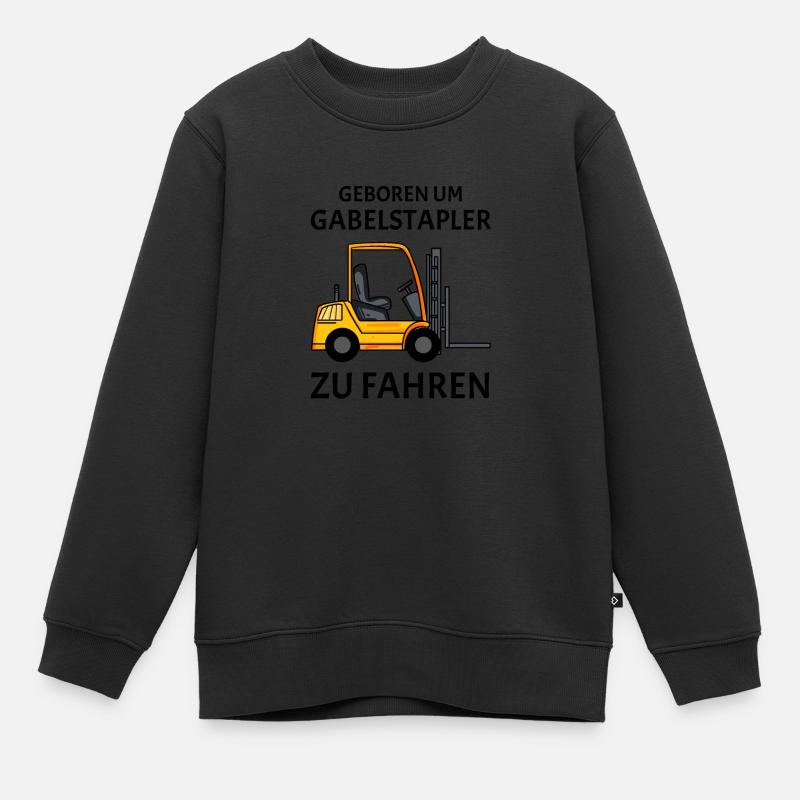 Gabelstapler Stapler Shirt - Kinder Premium Organic Sweatshirt - Schwarz