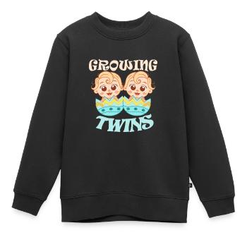 Zwillinge Schwanger Mama Aufwachsen Baby Geschenk - Kinder Premium Organic Sweatshirt - Schwarz - Vorne - AI Model Kid Female (0cm)