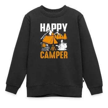 Happy Camper De camper Camping Cadeaux - Sweat Premium enfant bio - noir - Devant - AI Model Kid Female (0cm)
