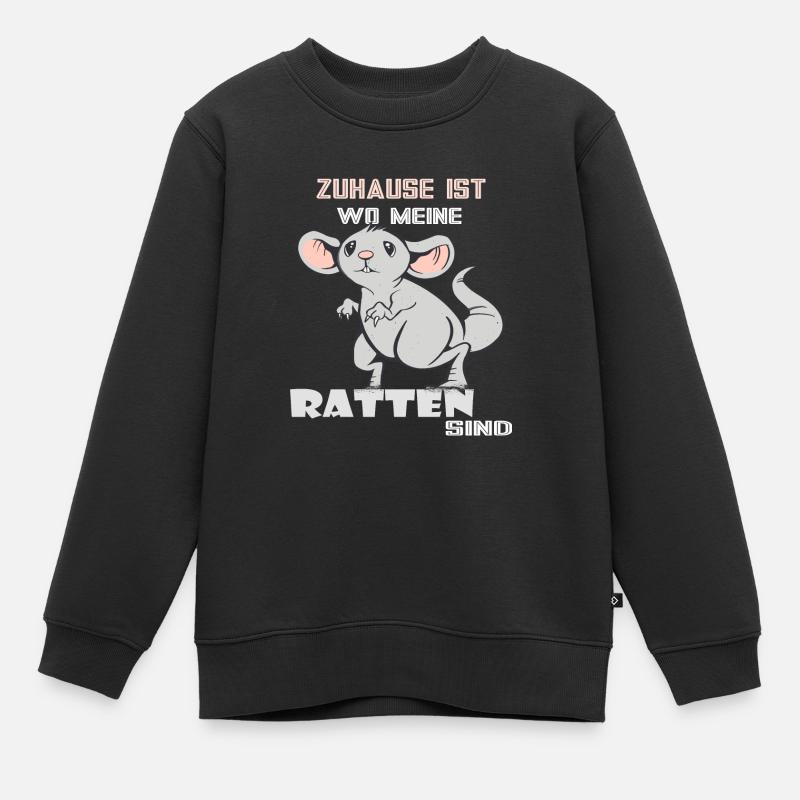 Ratte Ratten Nagetier - Kinder Premium Organic Sweatshirt - Schwarz