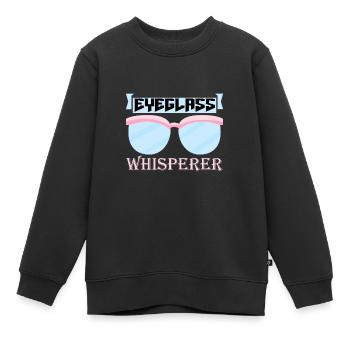 Optician Sayings Optometrist Optics - Kids Premium Organic Sweatshirt - black - Front - AI Model Kid Female (0cm)