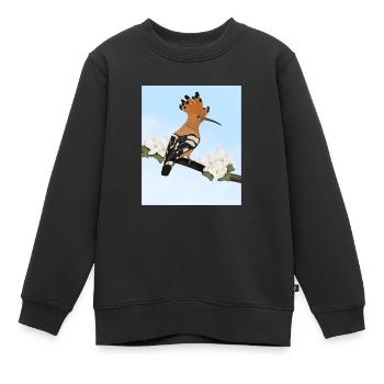 Wiedehopf Vogel Gartenvogel Singvogel Ornithologe - Kinder Premium Organic Sweatshirt - Schwarz - Vorne - AI Model Kid Female (0cm)