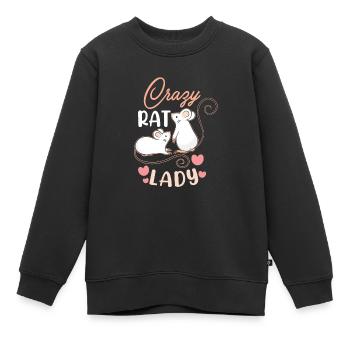 Rat Lover Rat Pet Rodent just a Mom who loves Rats - Kinder Premium Organic Sweatshirt - Schwarz - Vorne - AI Model Kid Female (0cm)