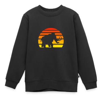 Mammut Silhouette Sonnenuntergang Steinzeit - Kinder Premium Organic Sweatshirt - Schwarz - Vorne - AI Model Kid Female (0cm)