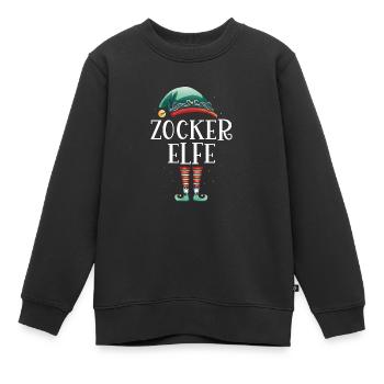 Weihnachten Partnerkostüm Zocker Elf Elfe Elfen - Kinder Premium Organic Sweatshirt - Schwarz - Vorne - AI Model Kid Female (0cm)