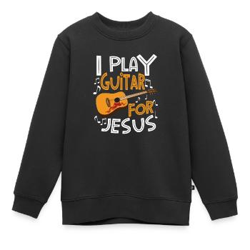Guitar Player Jesus Guitar Jesus Guitar Player - Kinder Premium Organic Sweatshirt - Schwarz - Vorne - AI Model Kid Female (0cm)