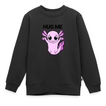 Axolotl Câlin - Sweat Premium enfant bio - noir - Devant - AI Model Kid Female (0cm)