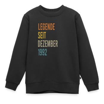 Geboren Dezember 1992 30 Jahre 30er 30.Geburtstag - Kinder Premium Organic Sweatshirt - Schwarz - Vorne - AI Model Kid Female (0cm)