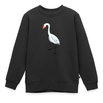 Oiseaux migrateurs Grue Oiseau - Sweat Premium enfant bio - noir - Devant - AI Model Kid Female (0cm)