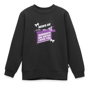 Burnouts Or Bows Gender Reveal Party - Sweat Premium enfant bio - noir - Devant - AI Model Kid Female (0cm)