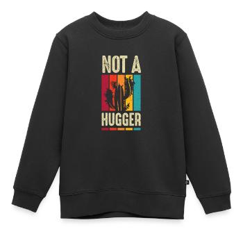 I'm Not A Hugger Cactus - Kinder Premium Organic Sweatshirt - Schwarz - Vorne - AI Model Kid Female (0cm)