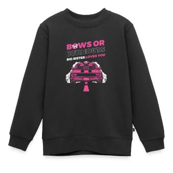 Burnouts Or Bows Gender Reveal Party - Sweat Premium enfant bio - noir - Devant - AI Model Kid Female (0cm)