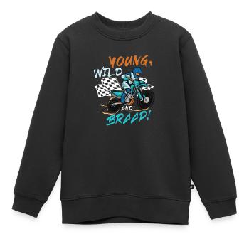 Dirt Bike Dirt Bike Riding Motocross Dirt Biking - Kinder Premium Organic Sweatshirt - Schwarz - Vorne - AI Model Kid Female (0cm)