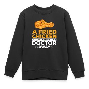 Brathähnchen Lifestyle Foodaholic Fast Food Gesche - Kinder Premium Organic Sweatshirt - Schwarz - Vorne - AI Model Kid Female (0cm)