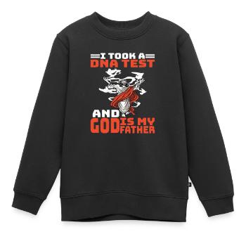 J’ai fait un test ADN et Dieu est mon père 18 ans - Sweat Premium enfant bio - noir - Devant - AI Model Kid Female (0cm)