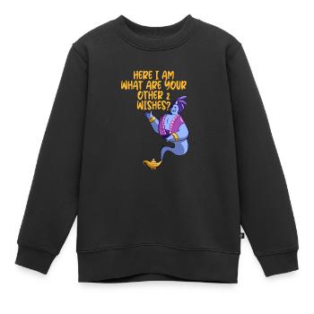 Me voici, quels sont vos 2 autres souhaits - Sweat Premium enfant bio - noir - Devant - AI Model Kid Female (0cm)