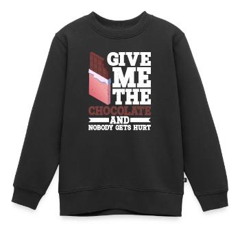 Give Me The Chocolate And Nobody Gets Hurt 2 - Kinder Premium Organic Sweatshirt - Schwarz - Vorne - AI Model Kid Female (0cm)
