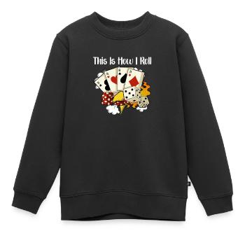 Poker Casino Poker Player Gambling Roulette Gift - Kinder Premium Organic Sweatshirt - Schwarz - Vorne - AI Model Kid Female (0cm)