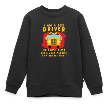 Funny School Bus Driver Appreciation anniversary - Kinder Premium Organic Sweatshirt - Schwarz - Vorne - AI Model Kid Female (0cm)