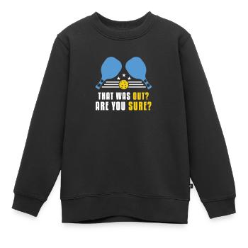 C’était sorti? Es-tu sûr? - Sweat Premium enfant bio - noir - Devant - AI Model Kid Female (0cm)