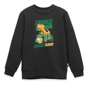 Dinosaurier Bauarbeiter Muldenkipper-Fahrer - Kinder Premium Organic Sweatshirt - Schwarz - Vorne - AI Model Kid Female (0cm)