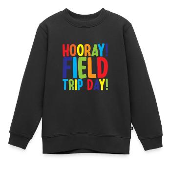 Hourra, journée d’excursion ! 3 - Sweat Premium enfant bio - noir - Devant - AI Model Kid Female (0cm)