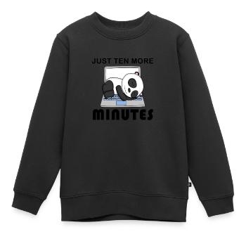 Plus que dix minutes - Sweat Premium enfant bio - noir - Devant - AI Model Kid Female (0cm)